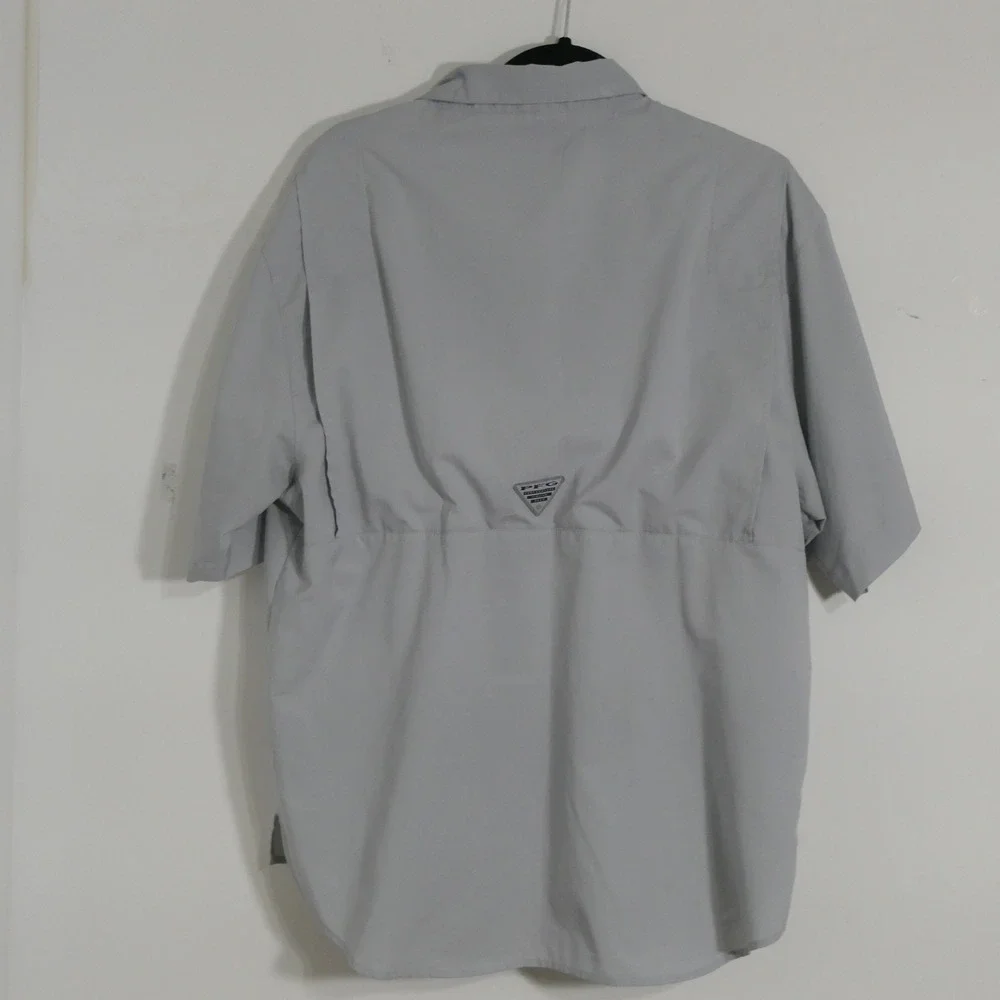 Columbia Mens PFG Shirt M Grey Fishing Omni-Shade Outdoors Hiking UPF 30 FM7266 - Picture 8 of 9
